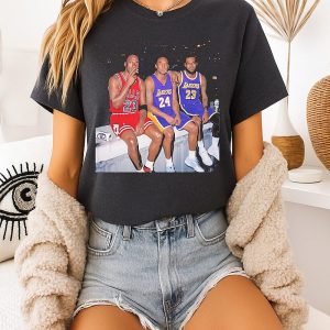 Michael Jordan Kobe Bryant Lebron James Smoking Concrete Ledge T-Shirt