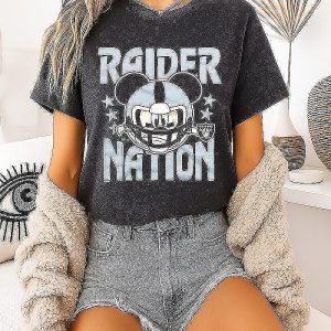 Mickey Mouse X Las Vegas Raiders Nation Disney Cartoon T-Shirt