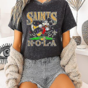 Mickey Mouse X New Orleans Saints Nole Disney Cartoon T-Shirt