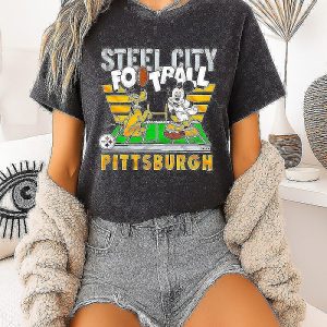 Mickey Mouse X Pittsburgh Steelers Steel City Football Disney Cartoon T-Shirt