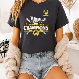 Milwaukee Brewers Nl Champions 2026 Trophy Logo T-Shirt