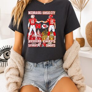 Nebraska Huskers On Saturdays Kansas City Chiefs On Sundays T-Shirt