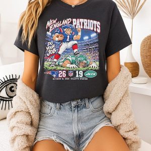 New England Patriots Beat New York Jets Score 26-19 Mascot T-Shirt