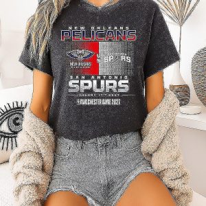New Orleans Pelicans Vs. San Antonio Spurs 2027 NBA Global Games Manchester T-Shirt