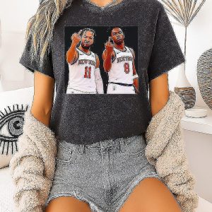 New York Knicks Jalen Brunson And Og Anunoby Middle Finger T-Shirt 3