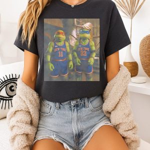 New York Knicks X Teenage Mutant Ninja Turtles Number 11 And 32 T-Shirt