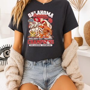Oklahoma Sooners Vs Texas Longhorn Golden Hat Trophy Champions Mascot T-Shirt