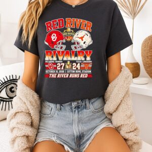 Oklahoma Sooners Vs Texas Longhorns Score 27-24 Golden Hat Trophy Champions T-Shirt