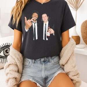 Pulp Fiction 1994 Movie Samuel L Jackson And John Travolta Smoking Middle Finger T-Shirt