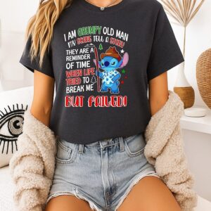 Stitch Grumpy Old Man My Scars Tell A Story But Failed T-Shirt