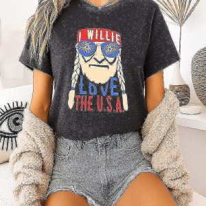 Willie Nelson I Willie Love The USA Country Music T-Shirt
